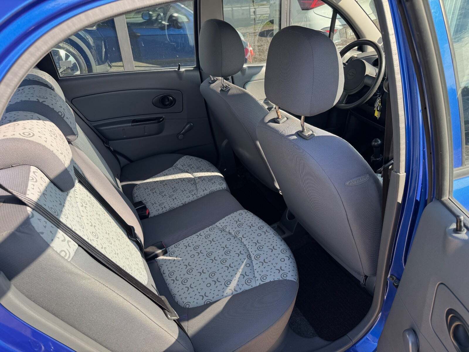 Blå Chevrolet Matiz fra 2008 set indefra