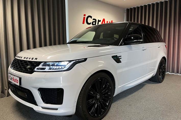 Hvid Land Rover Range Rover sport fra 2019 set udefra
