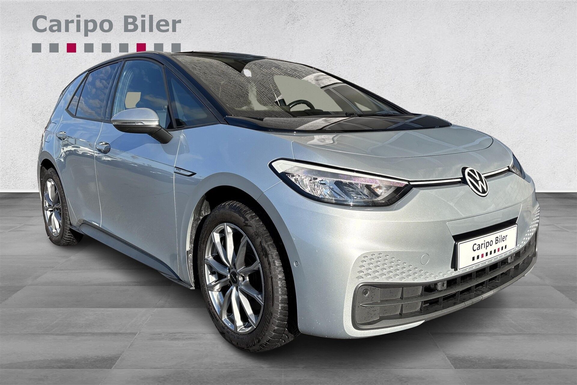 Sølv VW ID.3 fra 2023 set udefra