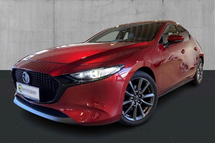 Grå Mazda 3 fra 2022 set udefra