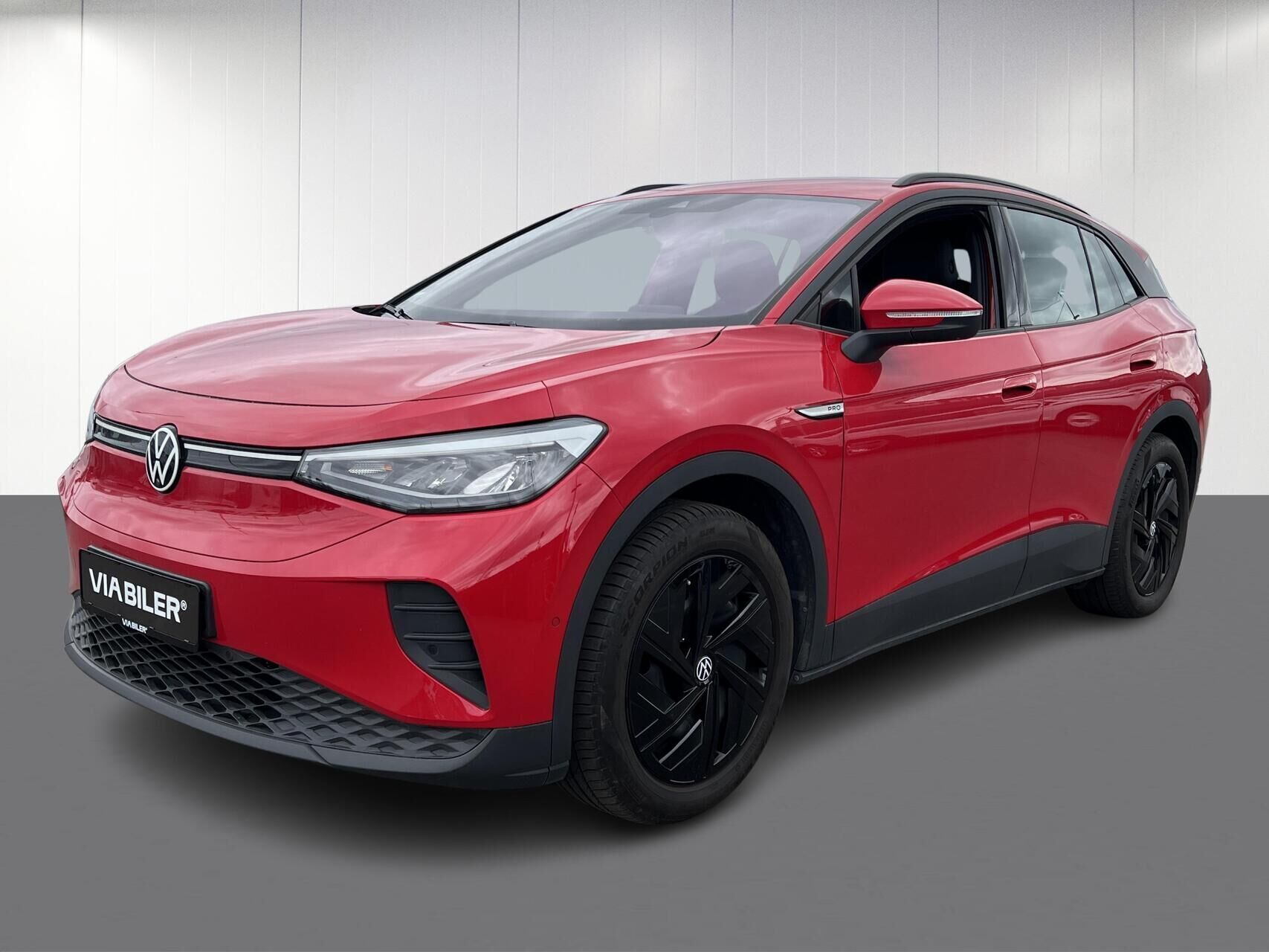 Rød VW ID.4 fra 2022 set udefra