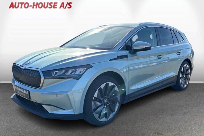 Grå Skoda Enyaq fra 2021 set udefra