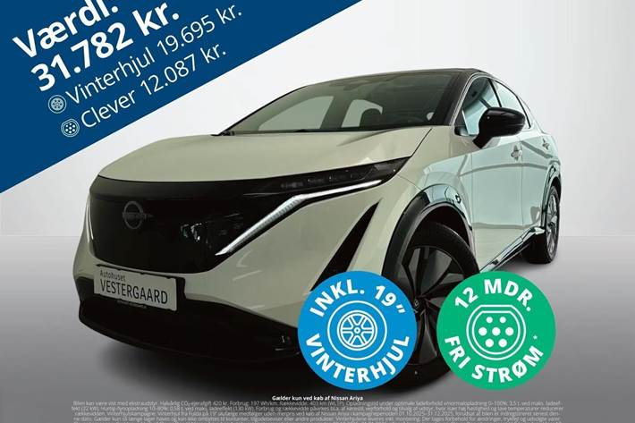 Hvid Nissan Ariya fra 2024 set udefra