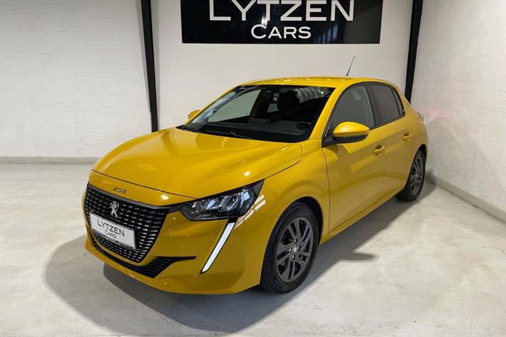 Gul Peugeot 208 fra 2020 set udefra