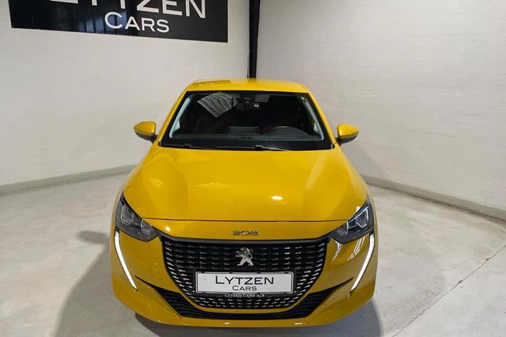 Gul Peugeot 208 fra 2020