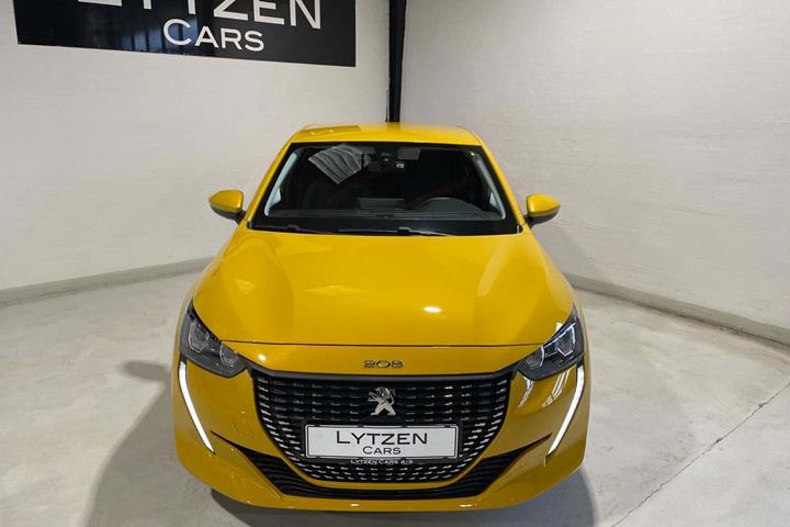 Gul Peugeot 208 fra 2020
