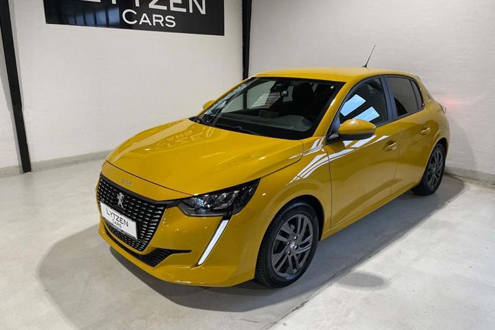Gul Peugeot 208 fra 2020