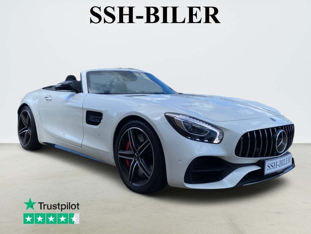 Hvid Mercedes AMG GT C fra 2018 set udefra