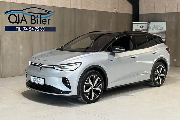 Sølv VW ID.4 fra 2023 set udefra