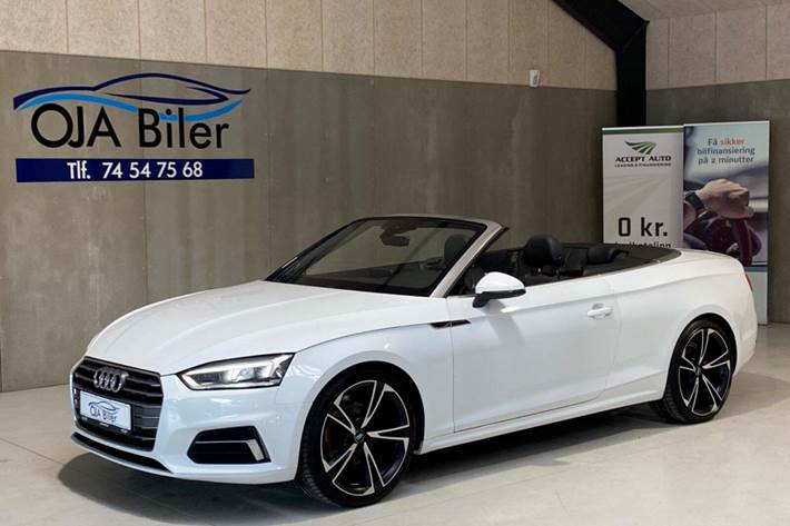 Hvid Audi A5 fra 2017 set udefra