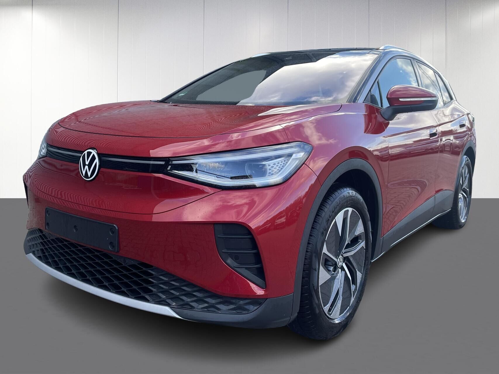 Rød VW ID.4 fra 2025 set udefra