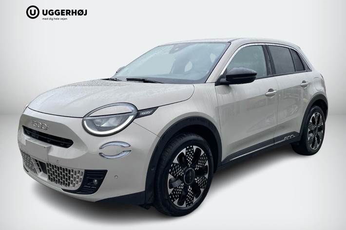 Beige Fiat 600e fra 2024 set udefra