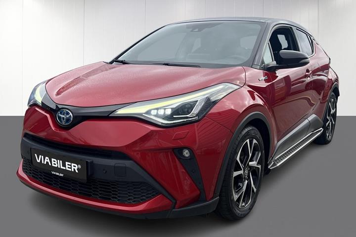 Rød Toyota C-HR fra 2019 set udefra