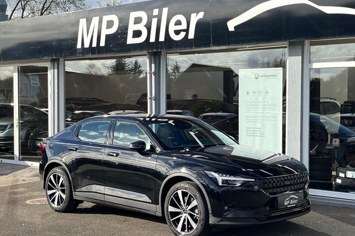 Sort Polestar 2 fra 2021 set udefra
