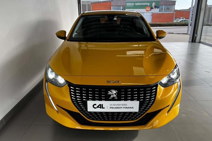 Gul Peugeot 208 fra 2021