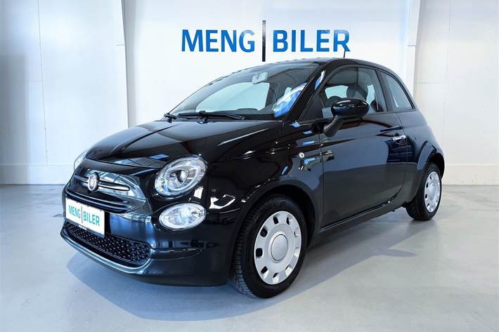 Sort Fiat 500 fra 2018 set udefra