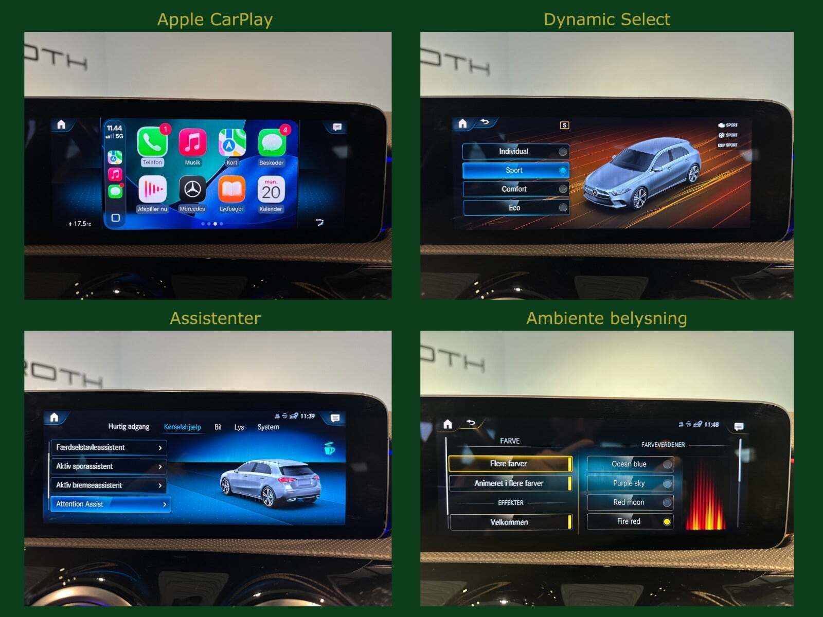 Hvid Mercedes A220 d fra 2019 set indefra