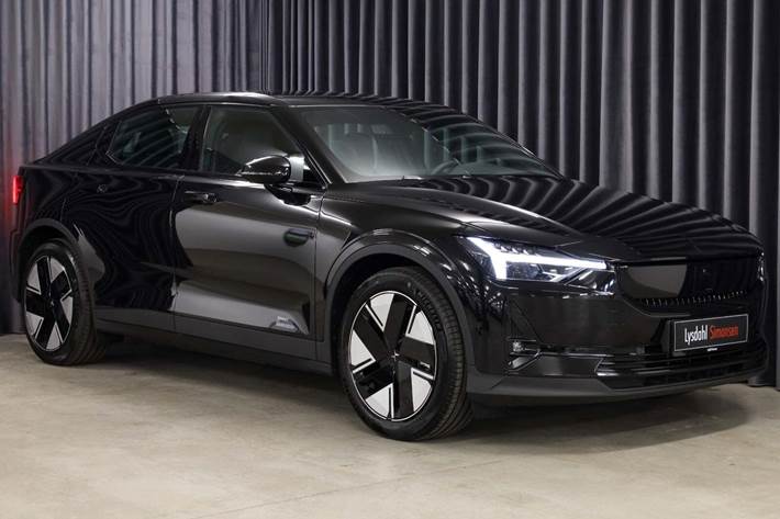Sort Polestar 2 fra 2025 set udefra