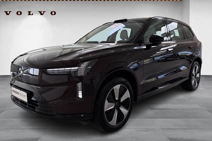 Rød Volvo EX90 fra 2025 set udefra