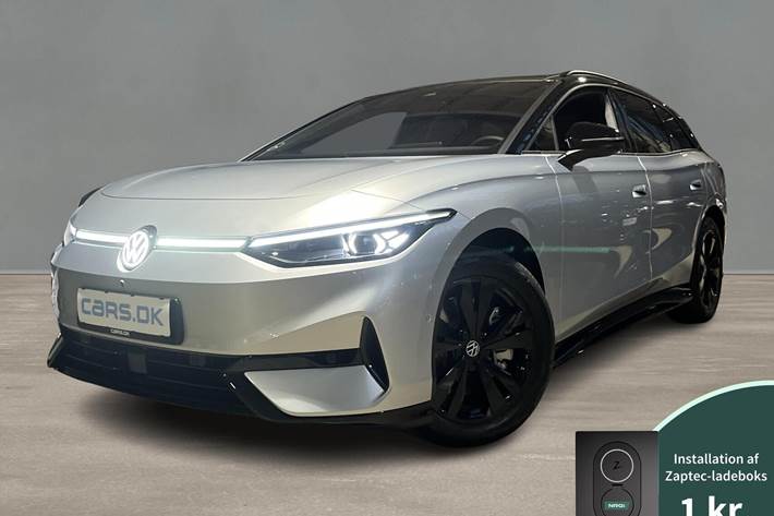 Sølv VW ID.7 fra 2025 set udefra