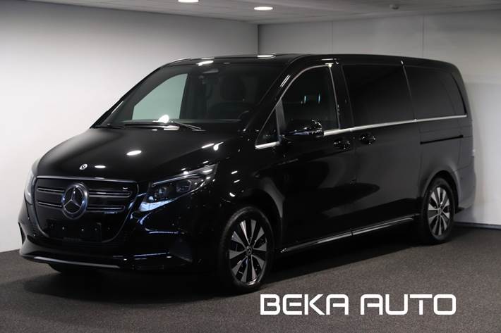 Sort Mercedes EQV300 fra 2025 set udefra