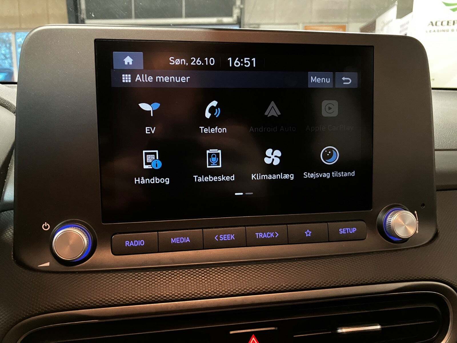 Blå Hyundai Kona fra 2021