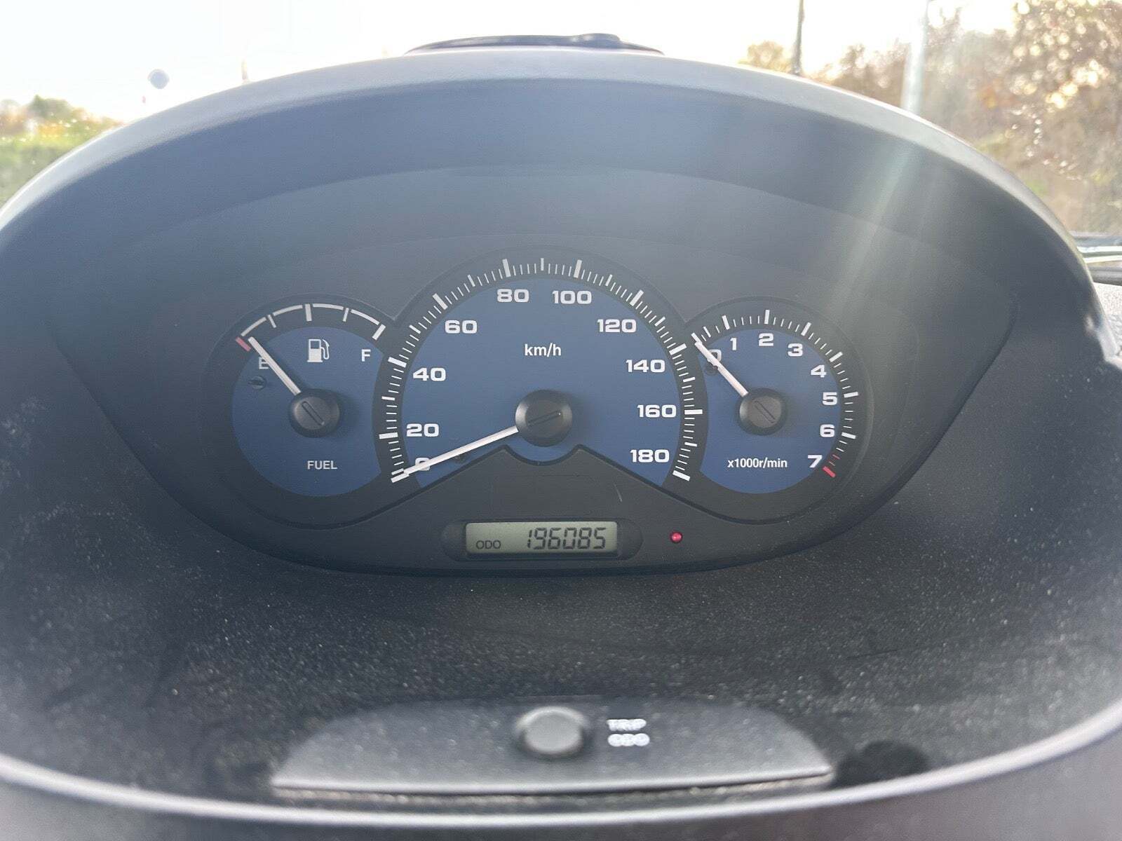 Grøn Chevrolet Matiz fra 2008 set indefra