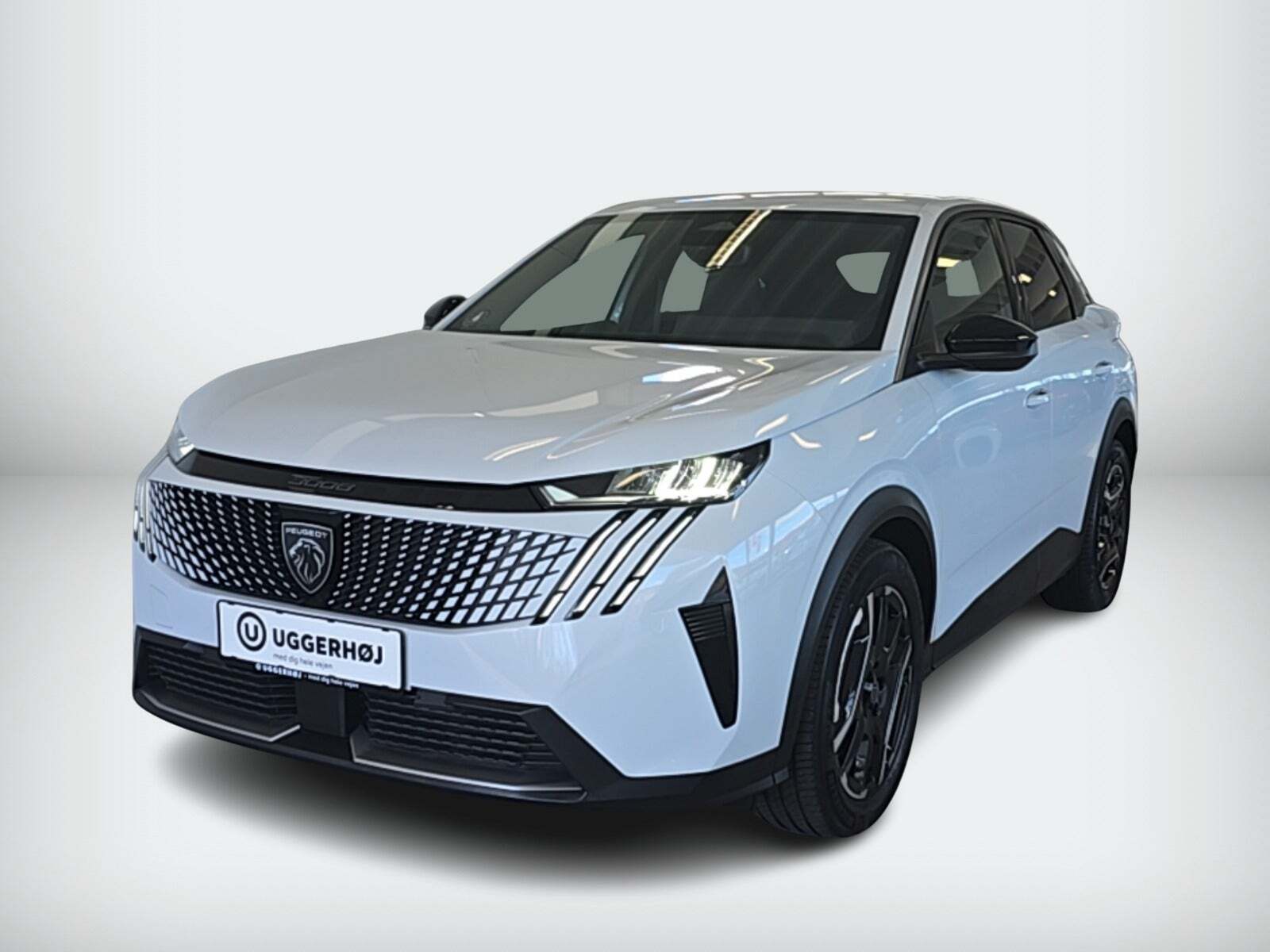 Hvid Peugeot e-3008 fra 2024 set udefra