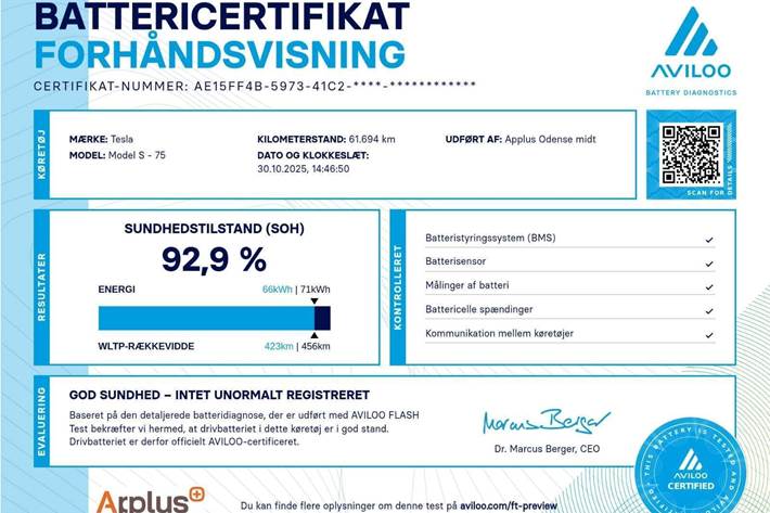 Grå Tesla Model S fra 2019