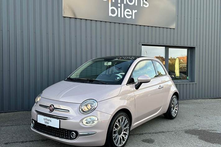 Grå Fiat 500 fra 2020 set udefra