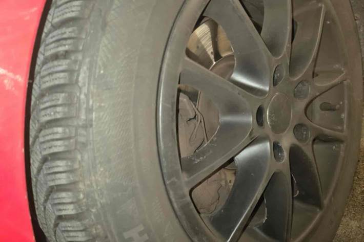 Rød VW Golf fra 2008