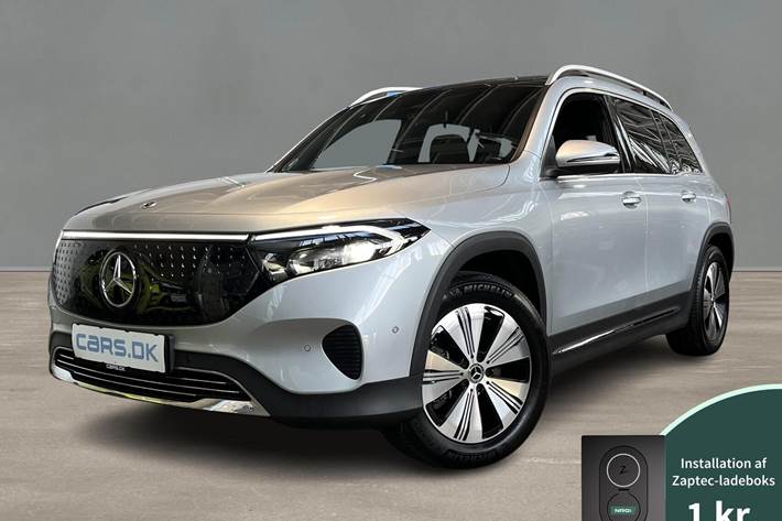 Sølv Mercedes EQB 300 fra 2024 set udefra