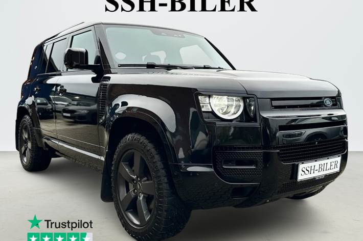 Sort Land Rover Defender 110 fra 2020 set udefra