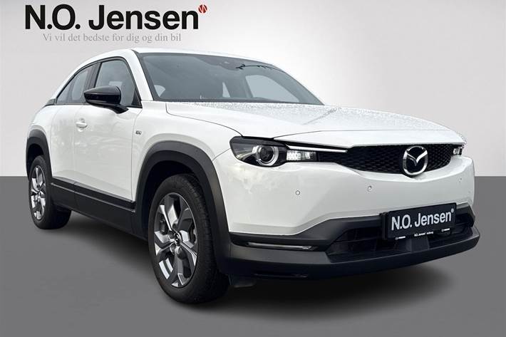 Hvid Mazda MX-30 fra 2022 set udefra