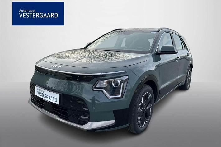 Grøn Kia Niro fra 2025 set udefra