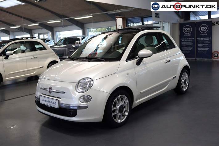 Hvid Fiat 500 fra 2008