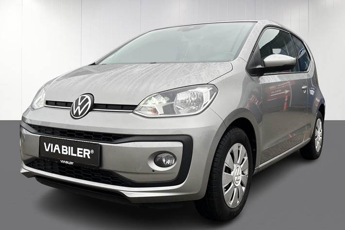 Sølv VW up fra 2020 set udefra