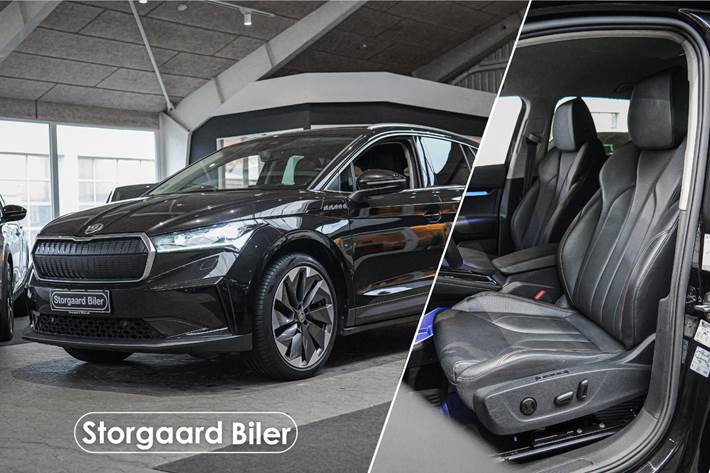 Sort Skoda Enyaq fra 2021 set udefra
