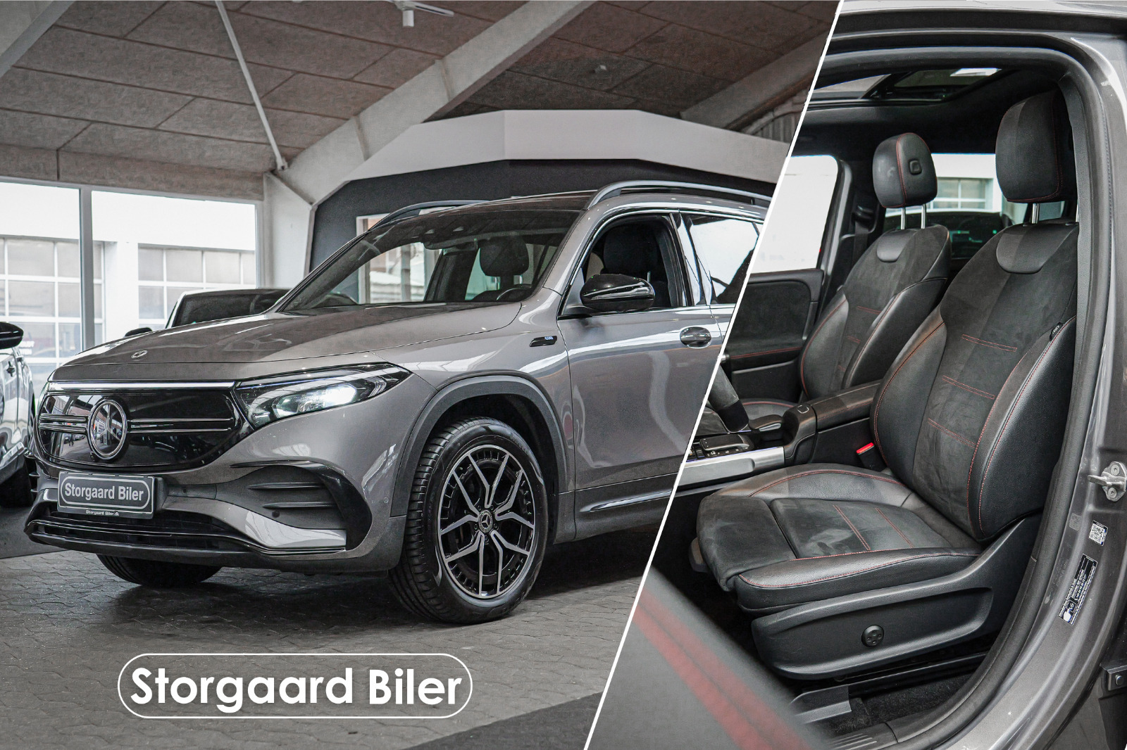 Grå Mercedes EQB300 fra 2022 set udefra