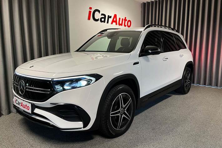 Hvid Mercedes EQB350 fra 2022 set udefra