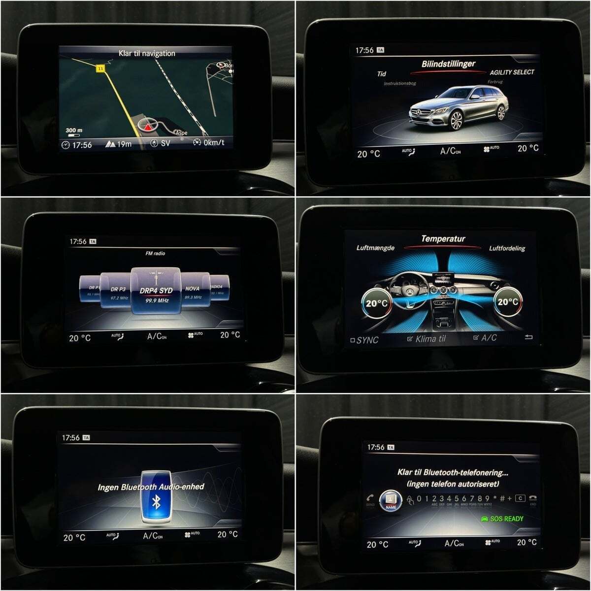 Grå Mercedes C220 fra 2015