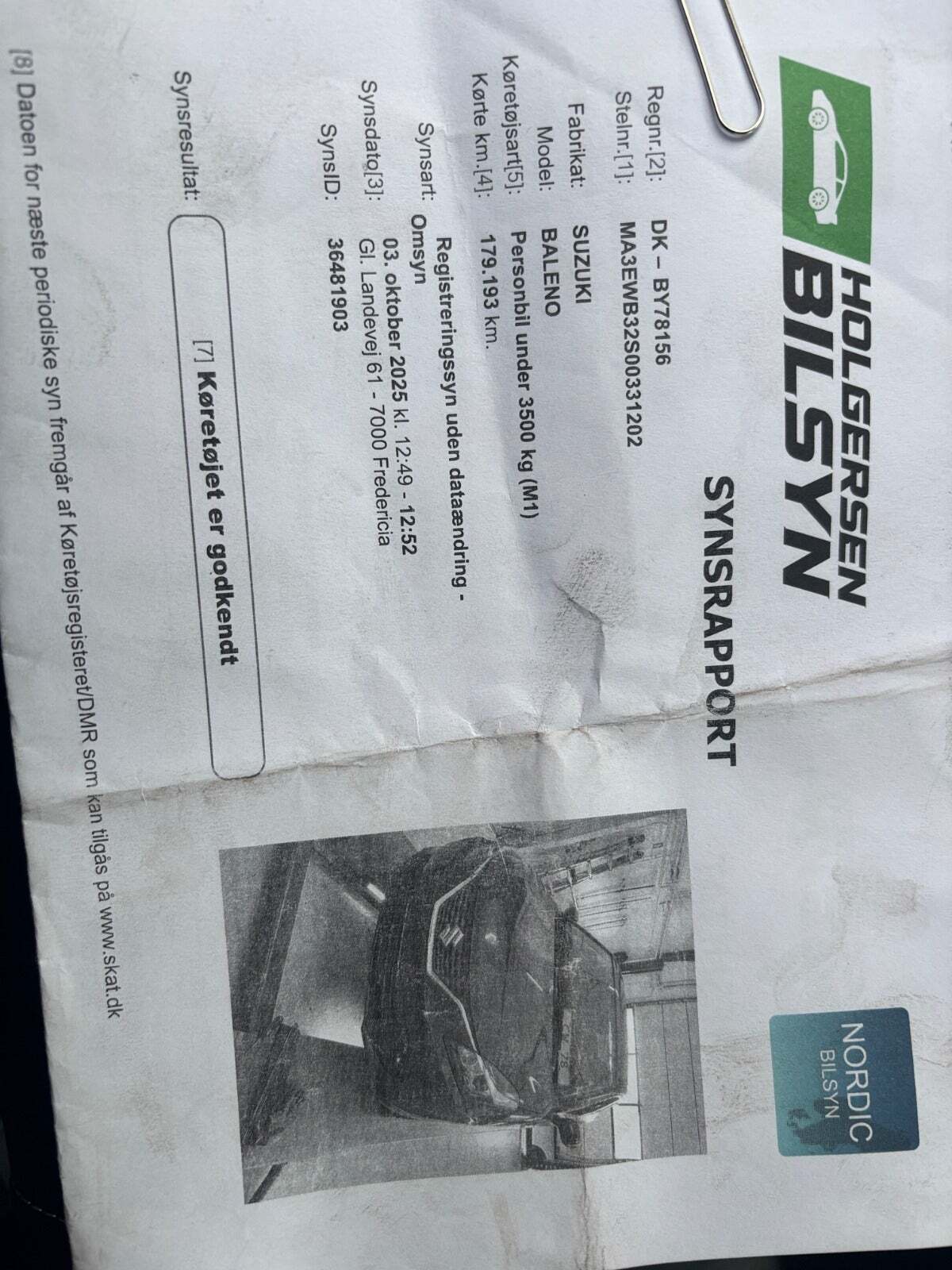 Blå Suzuki Baleno fra 2018