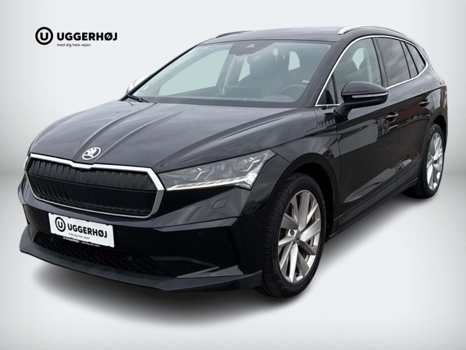 Sort Skoda Enyaq fra 2022 set udefra