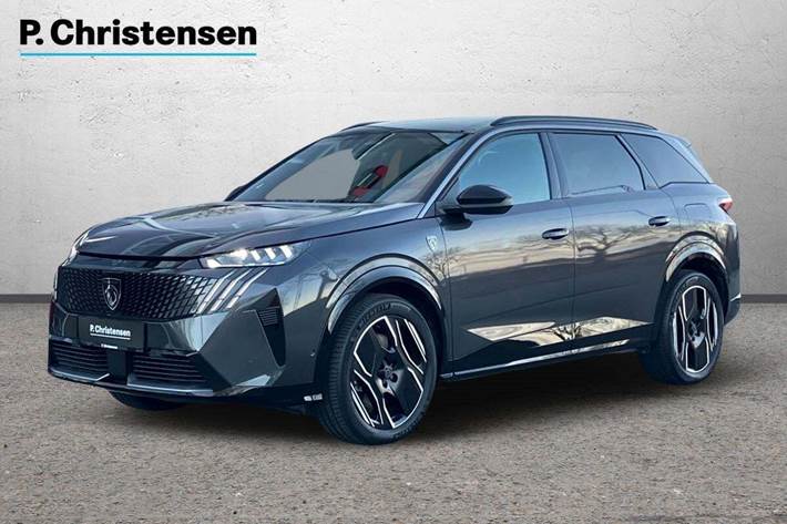 Grå Peugeot e-5008 fra 2024 set udefra