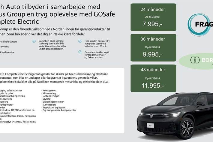 Hvid VW e-Golf VII fra 2020