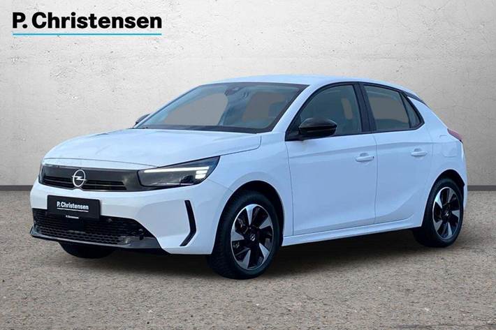 Hvid Opel Corsa-e fra 2023 set udefra