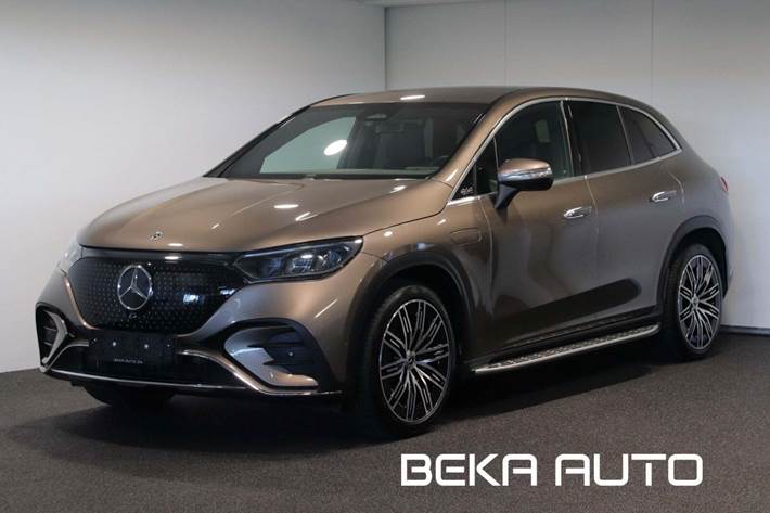 Brun Mercedes EQE350 SUV fra 2024 set udefra
