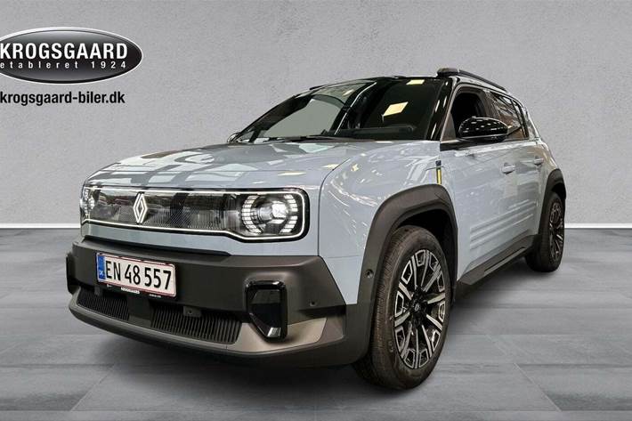 Blå Renault 4 E-Tech fra 2025 set udefra