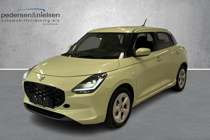 Gul Suzuki Swift fra 2024 set udefra