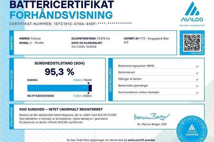Grå Polestar 2 fra 2023